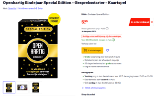 Openhartig, eindejaarseditie voor €5,99 bij Bol