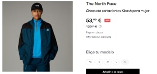 Chaqueta cortavientos The North Face Kikash para mujer por 53.99€
