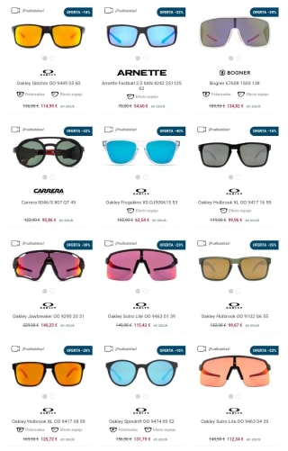 Hasta -40% en Gafas de sol deportivas desde Lentiamo.