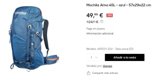Mochila Columbus Atna de 45L por 49.99€