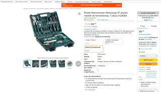 Maletín de herramientas Brüder Mannesmann 87 piezas por 38,18€