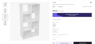 Estantería 5,8 Módulos Mixtos 134x67,5x32 Cm en color blanco por 29,96€