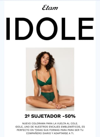 Segundo Sujetador al 50% en Etam.