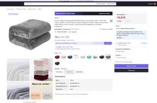 Manta de Franela de Microfibra 160x220cm por solo 12,21€ (Nuevos usuarios por 7,33€)