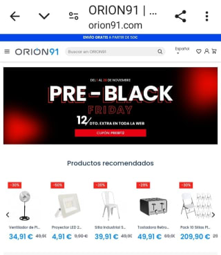 -12% de Dto Pre Black Friday en Orion91.