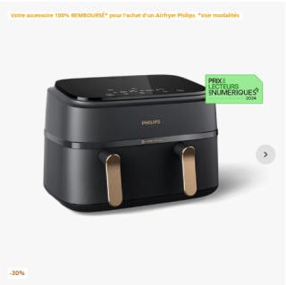 Série 3000 Friteuse sans huile XXL - Air fryer Double Panier 9L à 139,99€