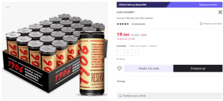 Pack 24 latas Cerveza 1906 lata 33cl por 19,90€ (cuenta nueva por 9,95€)