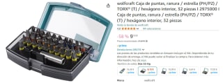 Wolfcraft Caja de puntas, ranura / estrella / hexágono interior, 32 piezas por 9,15€