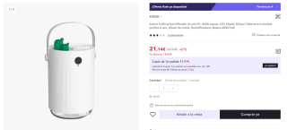 Xiaomi Sothing Humidificador de aire H1 por 21,14€ (usuario nuevo por 12,68€)