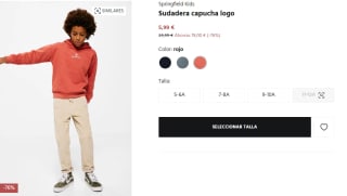 Sudadera capucha logo para Peques Springfield por 5.99€