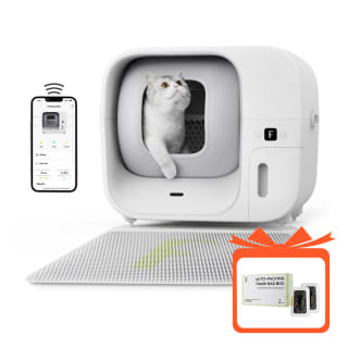 Bac à litière pour chat autonettoyant et auto-emballant Furbulous + 2 lots de 2 sacs offerts à 419€
