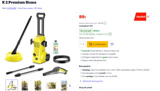 Kärcher hogedrukreiniger K2 premium home voor €89 bij Bol.
