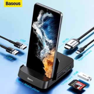 HUB/Carregador da Baseus, com entrada USB tipo C - R$ 157,01
