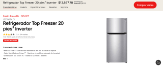 Refrigerador LG Top Freezer 20 pies por $11,214 | Cupón y SPEI