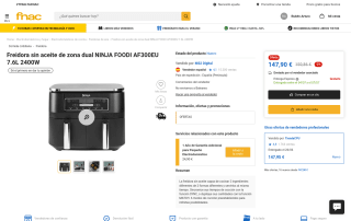 Freidora sin aceite Ninja Foodi AF300EU por 147,90€