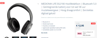 Medion LIFE E62180 Bluetooth hoofdtelefoon voor €12,95 bij Medion