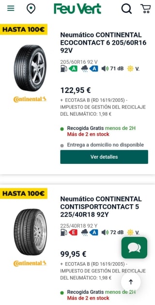 Llévate hasta -100€ en Neumáticos Continental.