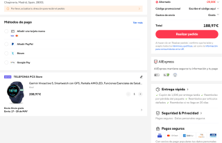 Smartwatch Garmin Vívoactive 5 GPS por solo 160,89€