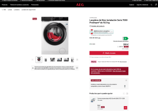Lavadora AEG Serie 7000 ProSteam de 10.5 kg por solo 599€
