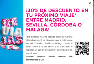 billetes para viajar entre Madrid, Córdoba, Sevilla o Málaga desde solo 9€ y 30% descuento viajes entre Madrid, Sevilla, Córdoba o málaga