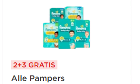 2+3 gratis op alle Pampers bij de Plus