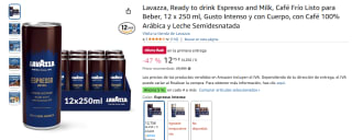 12 latas Lavazza, Ready to drink Espresso and Milk 250ml por 12,75€