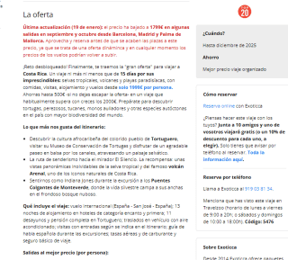 Costa Rica: 15 días de "pura vida" y playas desde 1799€