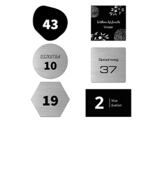 Gepersonaliseerd huisnummerbordje voor €9,95 dmv code bij FotoCadeau