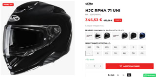Casque de moto intégral HJC RPHA 71 à 345,53€