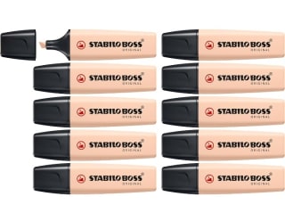 Pack de 10 Stabilo Marcadores Boss por 5,75€.