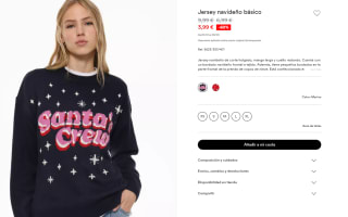 Jersey navideño de corte holgado, manga larga y cuello redondo de Mujer por 3.99€