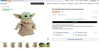 Star Wars Baby Yoda El niño de la serie The Mandalorian por solo 14,99€