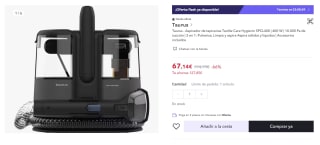 Taurus Aspirador de tapicerías Textile Care Hygienic SPCL400 por 67,14€ (cuenta nueva 57,14€)