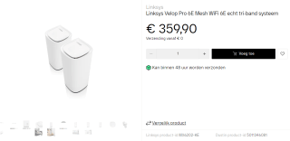 Linksys Velop Pro 7 2-pack voor €359,90 via DustinHome