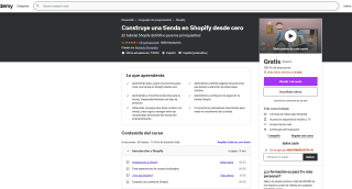 Construye una tienda en Shopify desde cero Gratis con Udemy