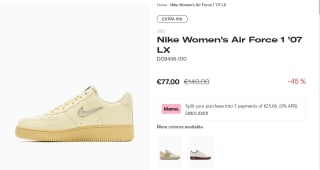 Nike Air Force 1 '07 LX Damesschoen voor €77 bij Foot District