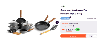 16 delige Greenpan Mayflower Pro Pannenset voor €132,05 bij iBOOD