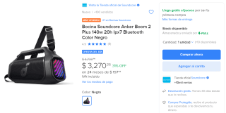 Bocina Soundcore Anker Boom 2 Plus 140w por $3,270 | Mercado Libre