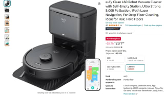 Eufy Clean L60 robotstofzuiger met cleaning station voor €231,99 bij Amazon NL