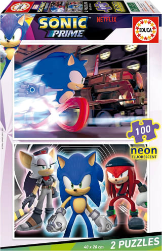 Set de 2 puzzles con 100 piezas de Sonic Prime Neon por 7,95€