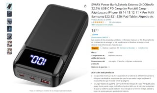 Power Bank,Batería Externa 24000mAh por 14,99€
