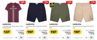 2+1 gratis op alle herenkleding van Lambretta bij Sport-Korting