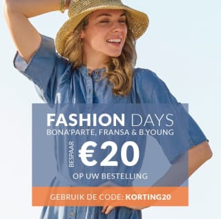 €20 korting op BON'A PARTE, FRANSA of B.YOUNG bij Bon'A Parte bij besteding vanaf €100