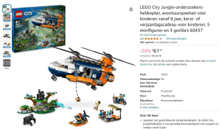 Lego City Jungle-onderzoekers helikopter (60437) voor €61,48 bij Amazon DE