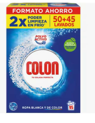 Colon Polvo Activo Detergente lavadora 100 lavados por 13.82€ (Cuenta Nueva 8.29€)