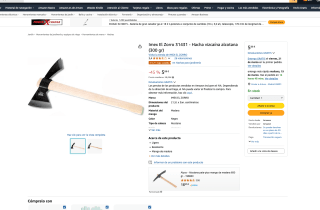 Hacha Imex El Zorro 31431 vizcaína alcotana 300gr por solo 5,88€