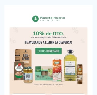 -10% de Descuento en Alimentación desde Planeta Huerto.