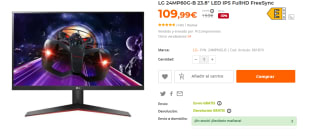 Monitor LG 24MP60G-B 23.8" LED IPS FullHD FreeSync por 109.99€