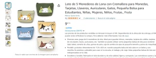 Lote 5 Monederos de Lona con Cremallera por 9,81€
