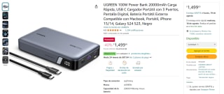 UGREEN 100W Power Bank 20000mAh por $1,349 en Amazon